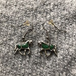 Turquoise Horse Earrings